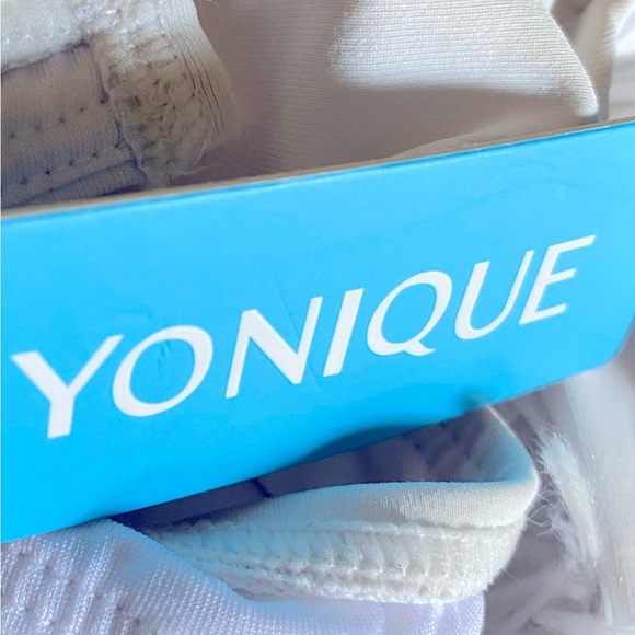 Yonique Vintage Style Push Up White Halter Bikini Set 2 Piece Size Small NWT - Picture 9 of 11